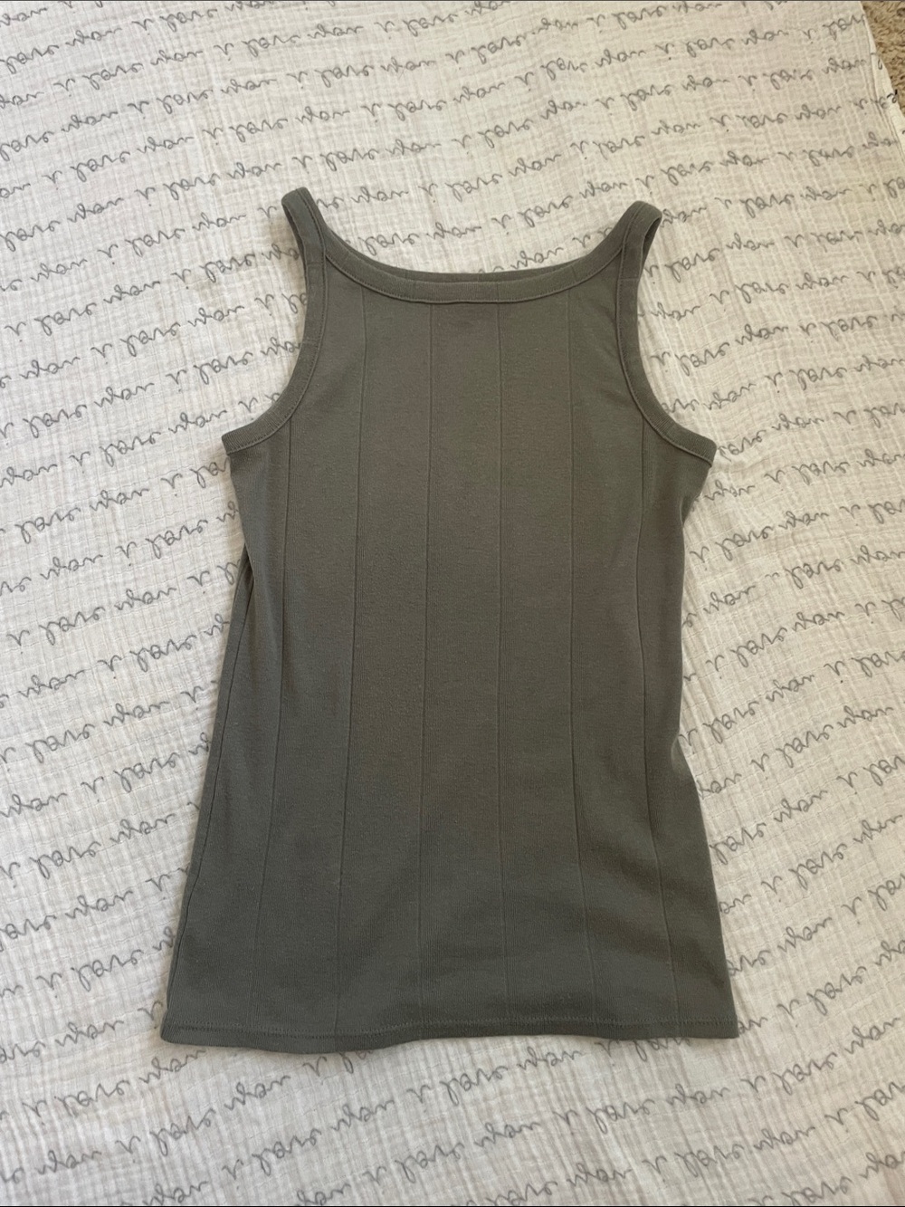 LOFT Gray Ribbed Square-Neck Tank - Picture 3 of 3